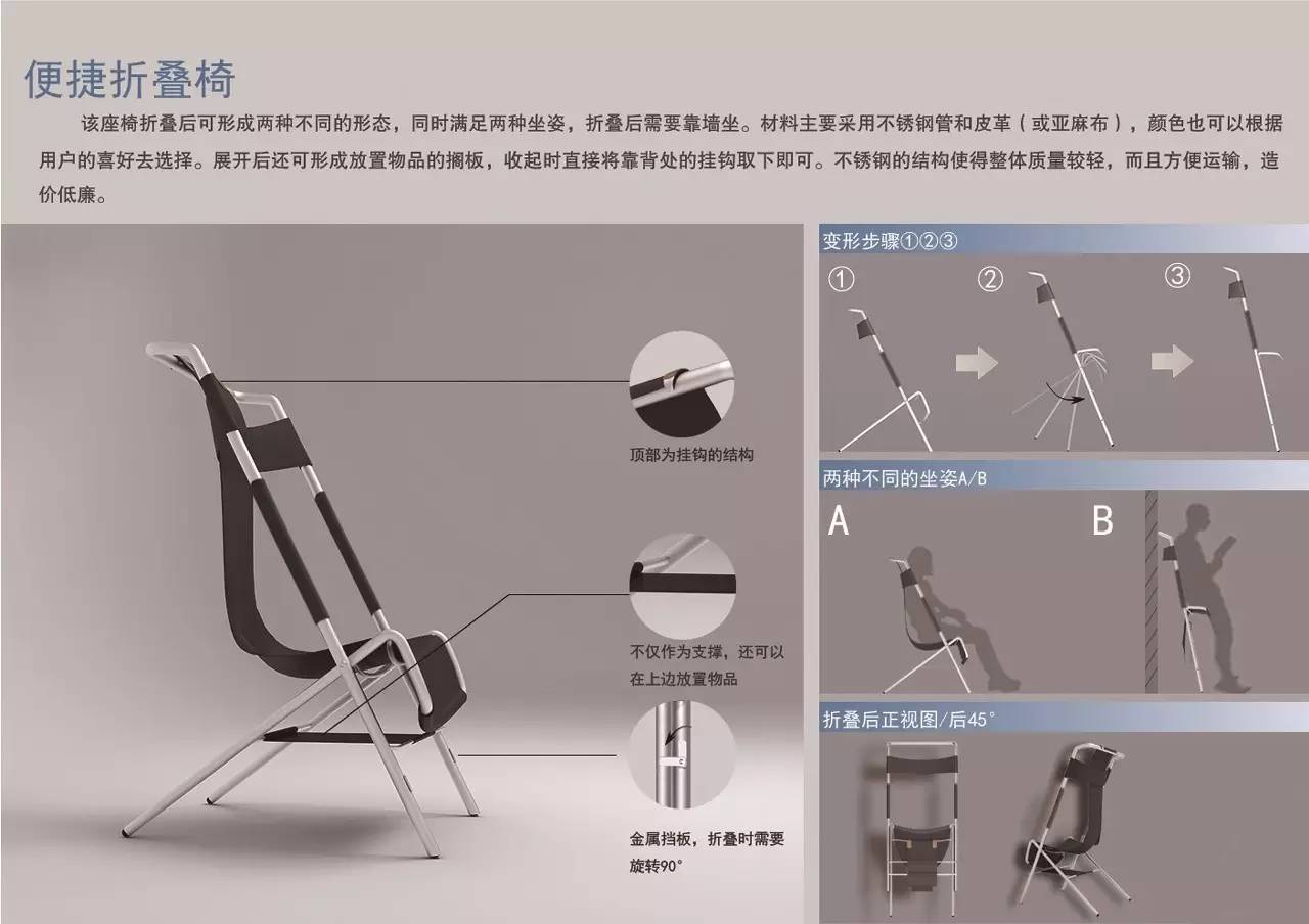 便捷折叠椅--2016第二届"安吉椅业杯"中国座椅设计大奖赛获奖作品