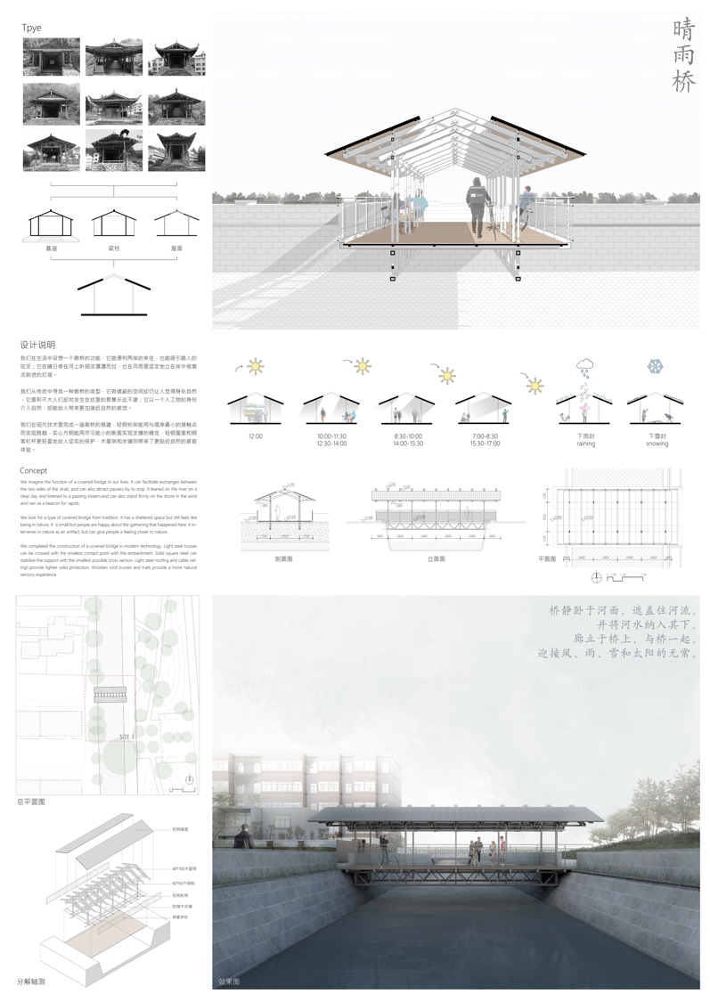 迈皋桥长园廊桥设计竞赛|网络人气奖获奖名单公示 “筑桥·巧筑”— 迈皋桥长园廊桥设计竞赛网络人气奖获奖名单及作品