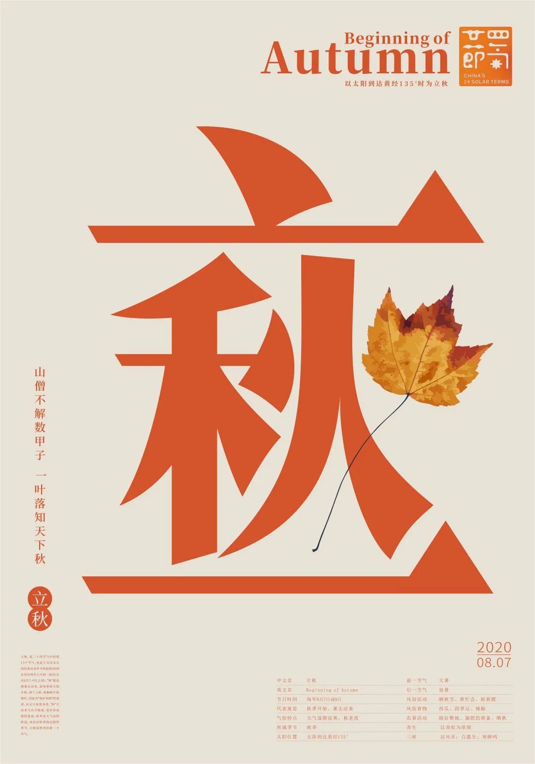 二十四节气创意计划 | 立秋 二十四节气创意计划 | 立秋